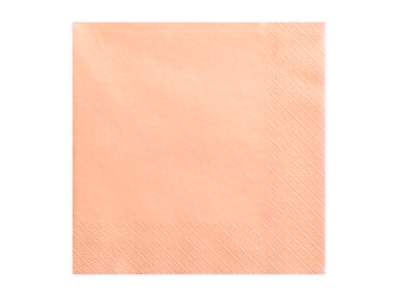 Dreilagige Servietten, lachsfarben, 33x33cm (1 VPE / 20 Stk.) - FeierGlanz